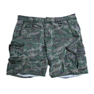 Nova Cargo Shorts Mens 36 Camo Green Safari Utility Pockets Outdoor Work